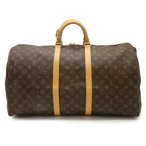 LOUIS VUITTON Brown Monogram Keepall 55 Boston Bag